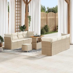 Sonata H Градински Софа Комплект 11 pcs бежово и кремаво 90 x 55 x 71 cm - Canapele și bănci de grădină