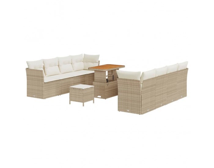 Sonata H Градински Софа Комплект 11 pcs бежово и кремаво 90 x 55 x 71 cm