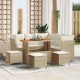 Sonata H Градински Софа Комплект 9 pcs бежово и кремаво 110 x 55 x 71 см