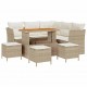 Sonata H Градински Софа Комплект 9 pcs бежово и кремаво 110 x 55 x 71 см
