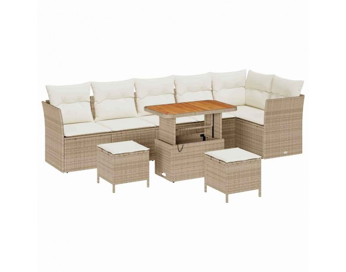 Sonata H Градински Софа Комплект 9 pcs бежово и кремаво 90 x 55 x 71 cm