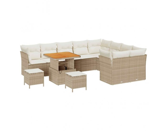 Sonata H Градински Софа Комплект 12 pcs бежово и кремаво 80 x 80 x 71 cm