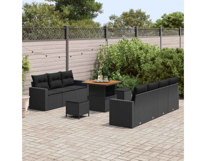 Sonata H Градински Софа Комплект 10 pcs Черно 80 x 80 x 71 cm