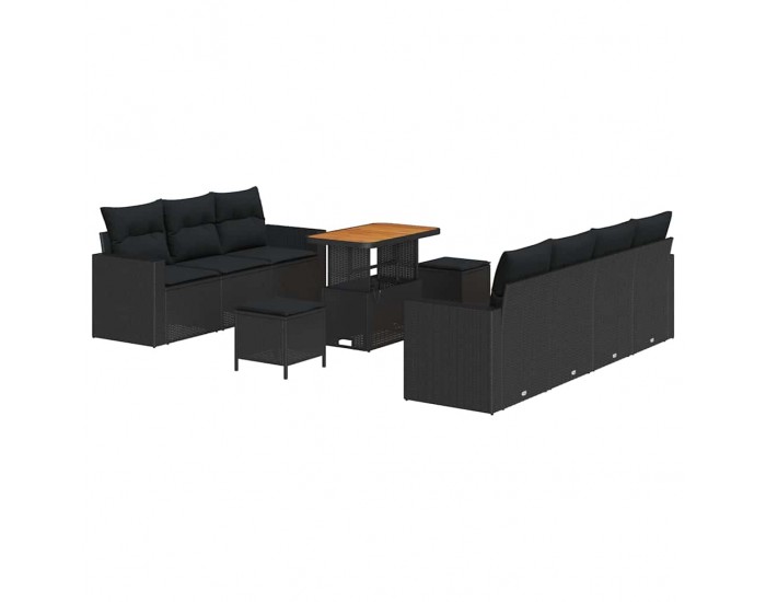 Sonata H Градински Софа Комплект 10 pcs Черно 90 x 55 x 71 cm