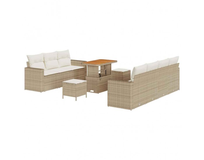 Sonata H Градински Софа Комплект 10 pcs бежово и кремаво 90 x 55 x 71 cm