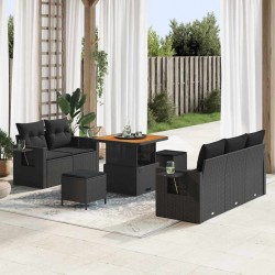 Sonata H Градински Софа Комплект 8 pcs Черно 80 x 80 x 71 cm - Canapele și bănci de grădină