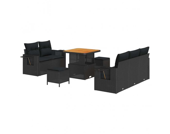 Sonata H Градински Софа Комплект 8 pcs Черно 80 x 80 x 71 cm