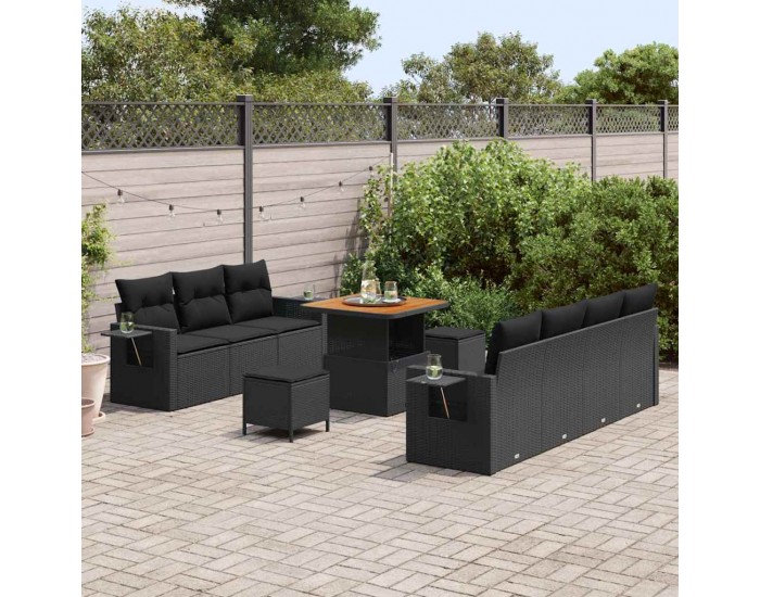 Sonata H Градински Софа Комплект 10 pcs Черно 80 x 80 x 71 cm