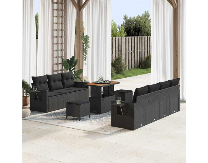 Sonata H Градински Софа Комплект 10 pcs Черно 90 x 55 x 71 cm