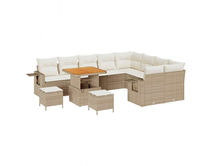 Sonata H Градински Софа Комплект 12 pcs бежово и кремаво 80 x 80 x 71 cm