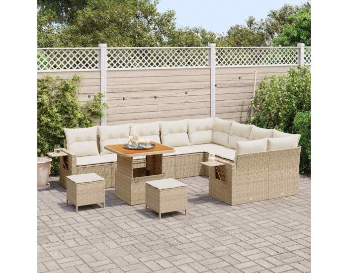 Sonata H Градински Софа Комплект 12 pcs бежово и кремаво 80 x 80 x 71 cm