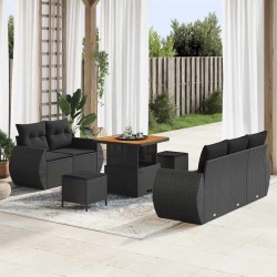Sonata H Градински Софа Комплект 8 pcs Черно 80 x 80 x 71 cm - Canapele și bănci de grădină