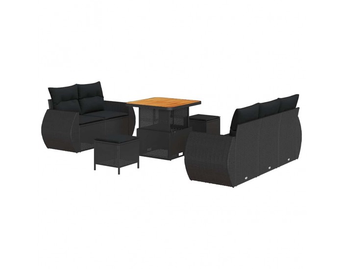 Sonata H Градински Софа Комплект 8 pcs Черно 80 x 80 x 71 cm