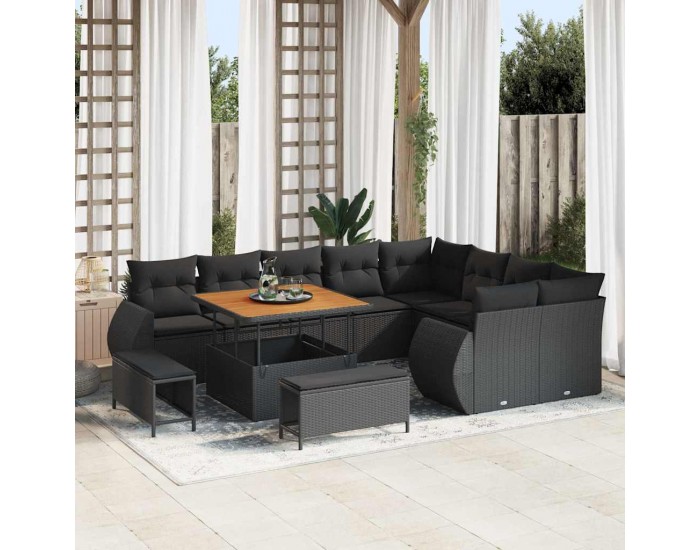 Sonata H Градински Софа Комплект 12 pcs Черно 100 x 100 x 71 cm