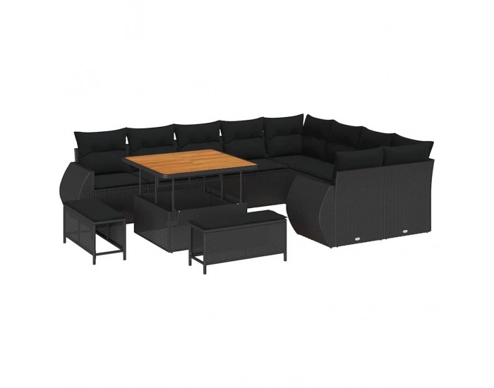 Sonata H Градински Софа Комплект 12 pcs Черно 100 x 100 x 71 cm