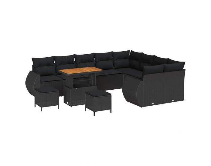 Sonata H Градински Софа Комплект 12 pcs Черно 90 x 55 x 71 cm