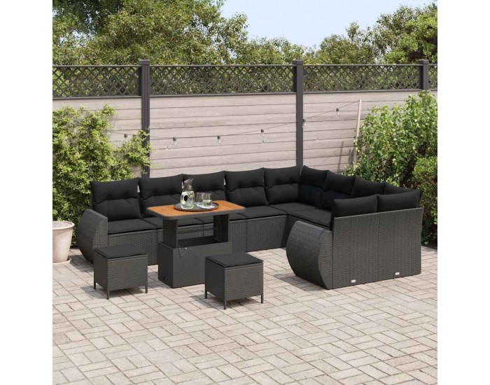 Sonata H Градински Софа Комплект 12 pcs Черно 90 x 55 x 71 cm