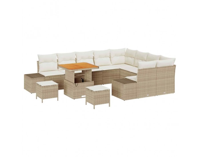 Sonata H Градински Софа Комплект 12 pcs Бежов и кремав 80 x 80 x 71 cm