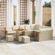 Sonata H Градински Софа Комплект с възглавница 12 pcs Бежово Полиратан