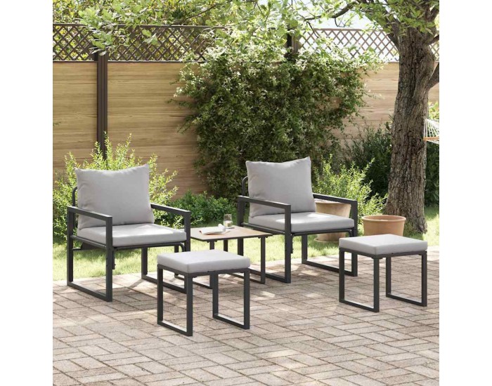 Sonata H Градински Софа Комплект 4 pcs Черно 61 x 72.5 x 71 см Стомана