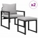 Sonata H Градински Софа Комплект 4 pcs Черно 61 x 72.5 x 71 см Стомана