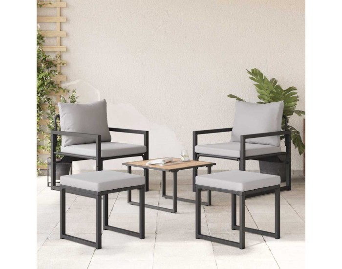 Sonata H Градински Софа Комплект 4 pcs Черно 61 x 72.5 x 71 см Стомана