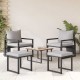 Sonata H Градински Софа Комплект 4 pcs Черно 61 x 72.5 x 71 см Стомана