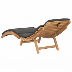 Sonata H Шезлонг Тъмносив 188 x 55 x 59 см Тиково дърво масив - Șezlonguri