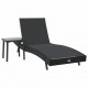 Sonata H Шезлонг с маса 2 pcs Черно 40 x 40 x 40.5 см полиратан
