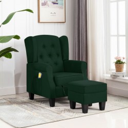 Sonata H Масажен стол с табуретка, тъмнозелен, текстил - Mobilier cu mecanism de relaxare