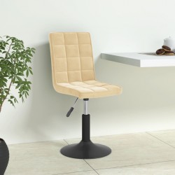 Sonata H Въртящи се трапезни столове, 6 бр, кремави, кадифе - Scaune de dining