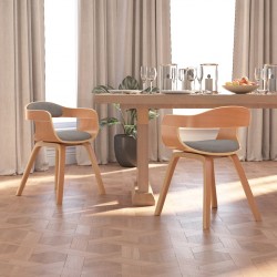 Sonata H Трапезни столове, 2 бр, таупе, извито дърво и текстил - Scaune de dining