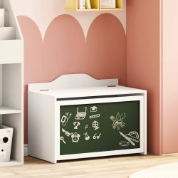 Sonata H Кутия за играчки Бяло 73 x 33 x 55 см Инженерно дърво - Dulapuri și corpuri