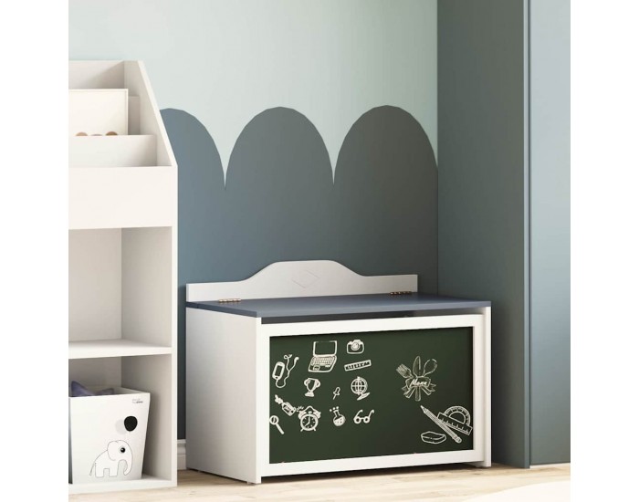 Sonata H Кутия за играчки Сиво и бяло 73 x 33 x 55 см Инженерно дърво