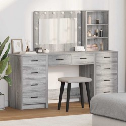 Sonata H Тоалетка с чекмедже 3 pcs Сив 40 x 41 x 135 см Инженерно дърво - Măsuțe de toaletă și oglinzi