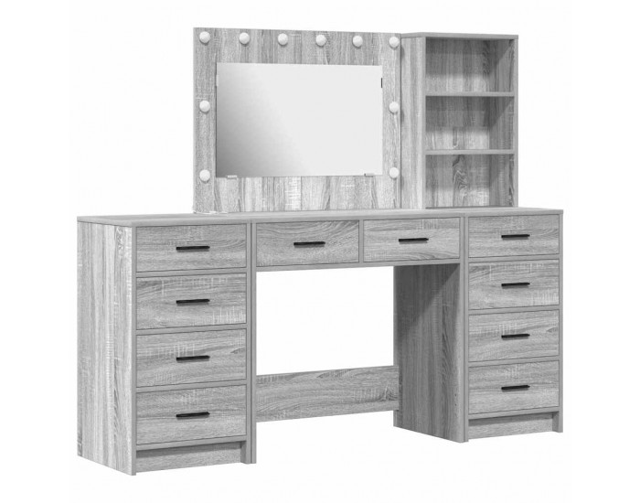 Sonata H Тоалетка с чекмедже 3 pcs Сив 40 x 41 x 135 см Инженерно дърво