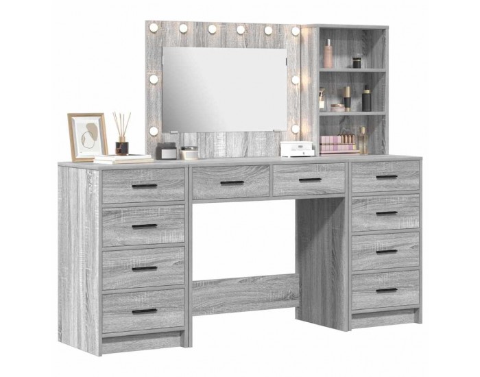 Sonata H Тоалетка с чекмедже 3 pcs Сив 40 x 41 x 135 см Инженерно дърво