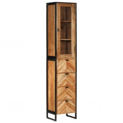 Sonata H Шкаф за баня 40x27x190 см желязо и масивно дърво акация - Dulapuri de baie