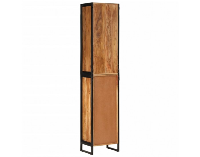 Sonata H Шкаф за баня 40x27x190 см желязо и масивно дърво акация