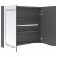 Sonata H LED шкаф с огледало за баня, сив, 80x12x68 см