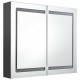 Sonata H LED шкаф с огледало за баня, сив, 80x12x68 см