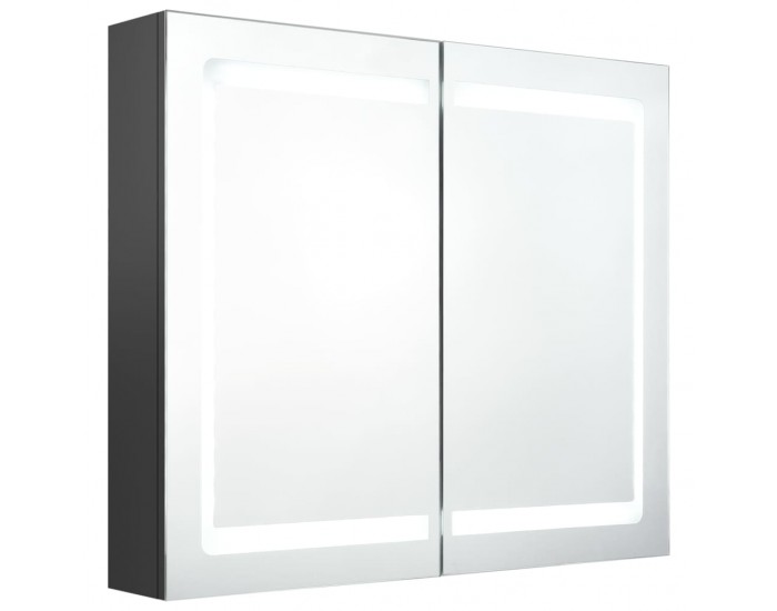 Sonata H LED шкаф с огледало за баня, сив, 80x12x68 см