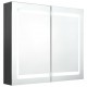 Sonata H LED шкаф с огледало за баня, сив, 80x12x68 см