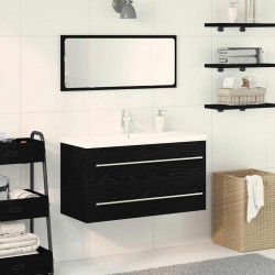 Sonata H Шкаф с мивка с чекмедже 3 pcs Черен дъб 90 x 38.5 x 48 cm - Dulapuri de baie
