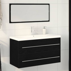 Sonata H Шкаф с мивка с чекмедже 3 pcs Черен дъб 90 x 38.5 x 48 cm - Dulapuri de baie