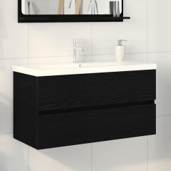 Sonata H Шкаф за мивка с врата Черен дъб 90 x 39 x 62 см Инженерно дърво - Dulapuri de baie
