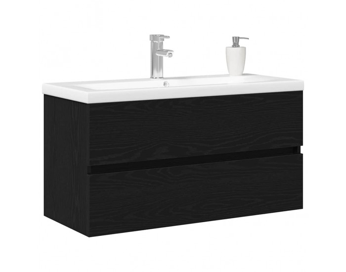 Sonata H Шкаф за мивка с врата Черен дъб 90 x 39 x 62 см Инженерно дърво