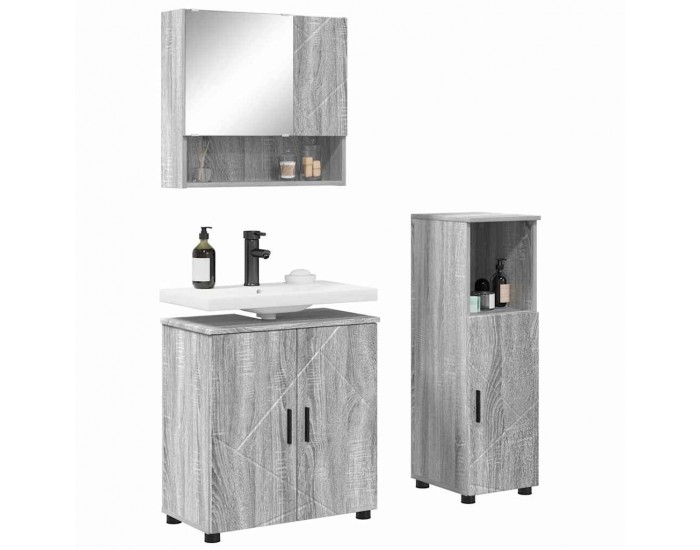 Sonata H Комплект мебели за баня 3 pcs Сив сонома 61 x 35 x 64 см