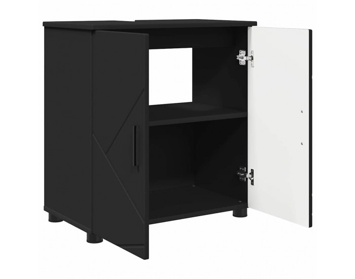 Sonata H Комплект мебели за баня с чекмедже 3 pcs Черно 61 x 35 x 64 см