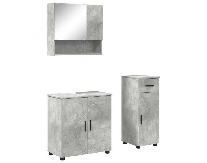Sonata H Комплект мебели за баня 3 pcs Бетонно сиво 61 x 35 x 64 см